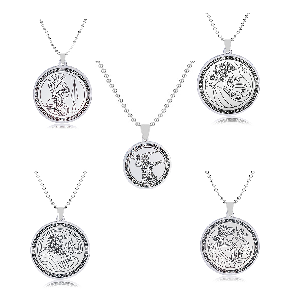 Zeus Men Accessories - 빈티지 제우스 아테나 포세이돈 디오니소스 펜던트