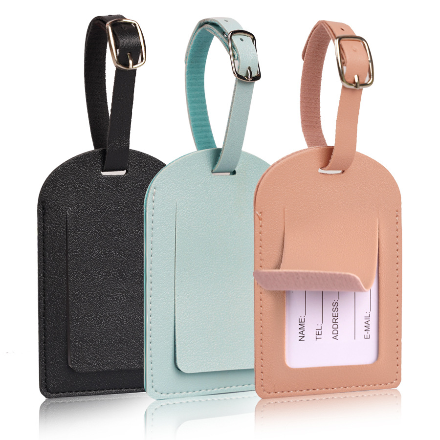 Men Accessories Name - 여성 남성 수하물 태그 PU 가죽