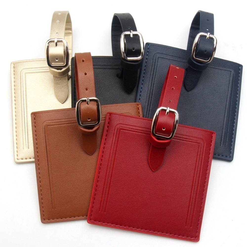 Men Accessories Name - 사각형 가죽 수하물 라벨, 시그니처 용지