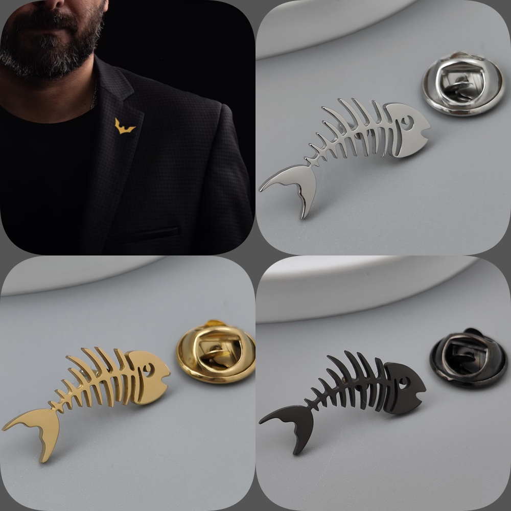 Men'S Accessories Gift Set Branded - 크리 에이 티브 물고기 뼈 금도금