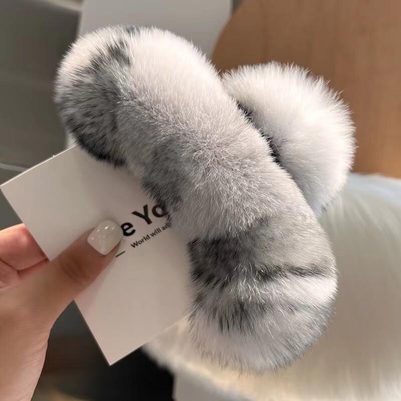 Men Accessories Silver - 진짜 렉스 토끼 머리 큰 머리핀