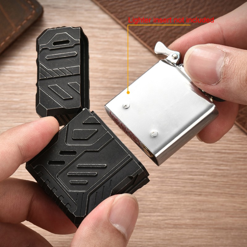 Lighter Windproof - 티타늄 합금 라이터 케이스 남성용 아버지