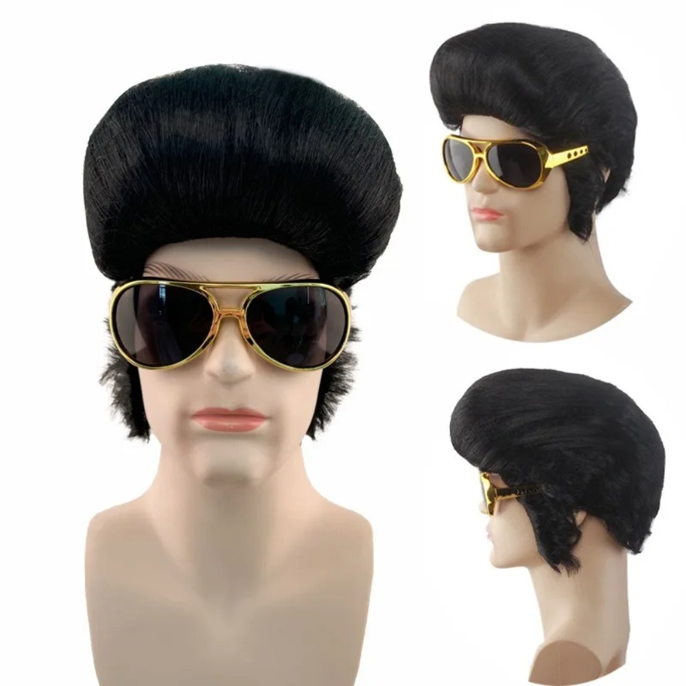 Men Accessories To Wear - 레트로 맨 스타 코스프레 가발 블랙