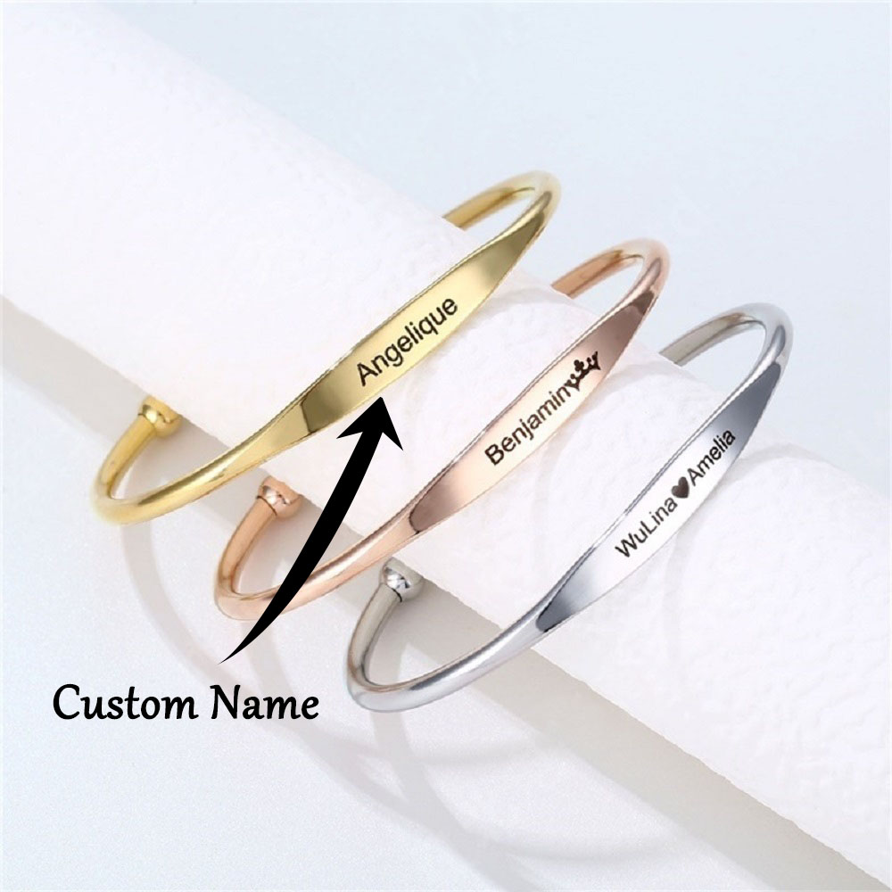 Men Accessories Name - 남녀공용 맞춤형 스테인레스 스틸 팔찌, 이름