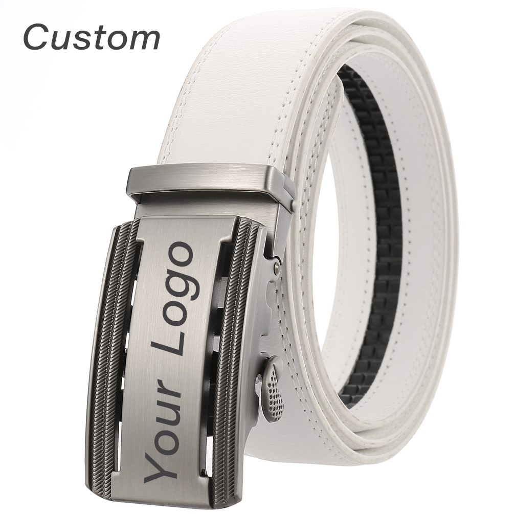 Men Accessories Name - 개인화 된 망 흰색 가죽 벨트