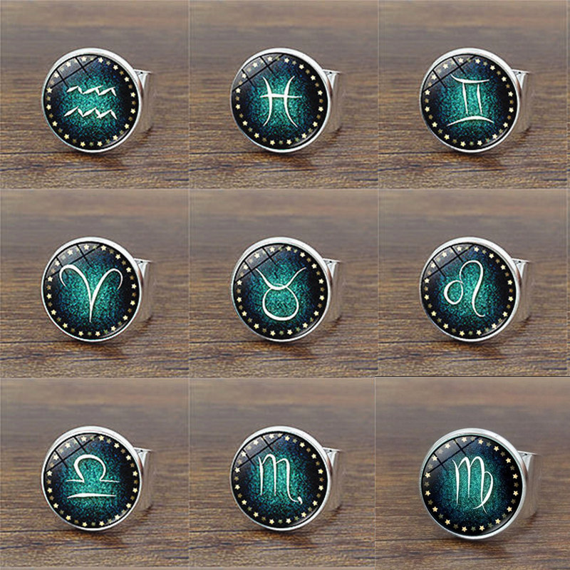 Men'S Accessories Jewelry Sale - 남녀공용 12 별자리 발광 반지, 형광