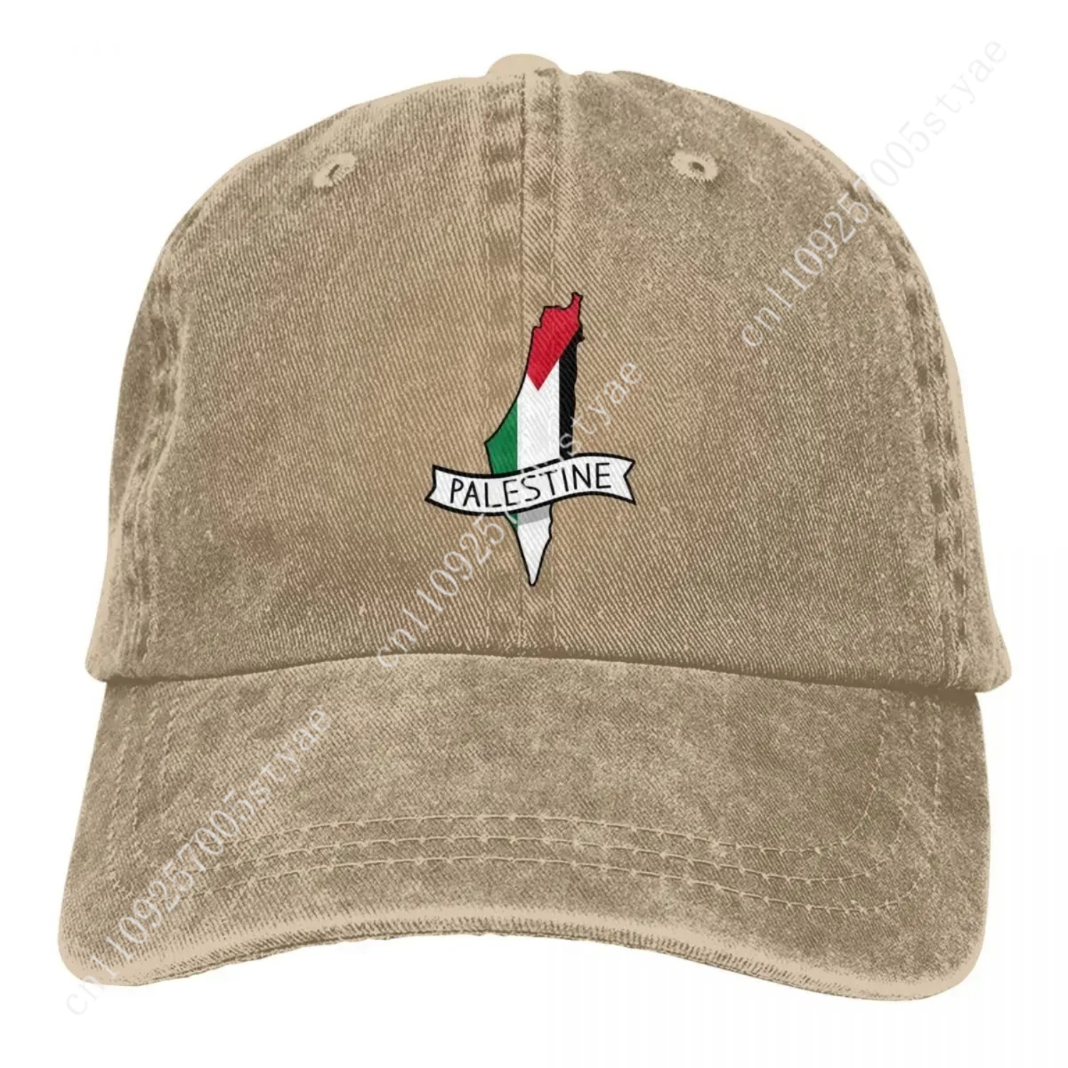 Hat Snapback Cap - 팔레스타인 국기 지도 스티커 야구 모자