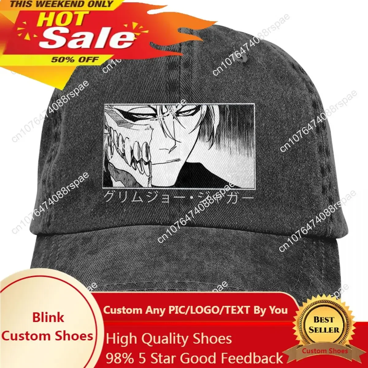 Hat Snapback Cap - 세탁된 남성용 야구 모자 Grimmjow Jaggerjack