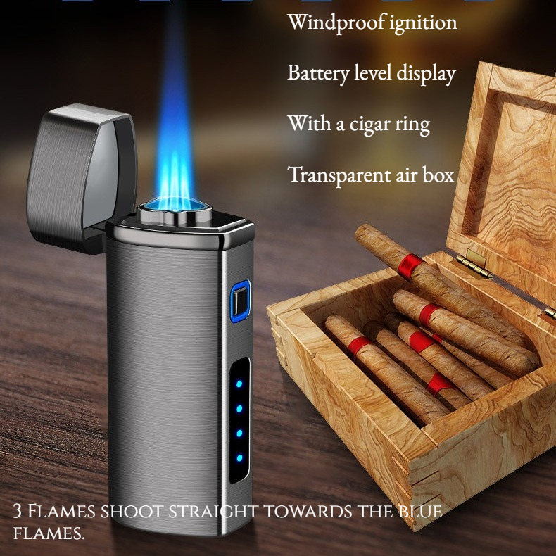 방풍 파워 디스플레이 가스 전기 통합 라이터 3 스트레 - Lighter Windproof 리뷰 및 가격