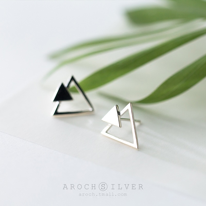 진짜 925 스털링 실버 삼각형 스터드 귀걸이, 미니멀 - Men'S Minimalist Accessories 리뷰 및 가격