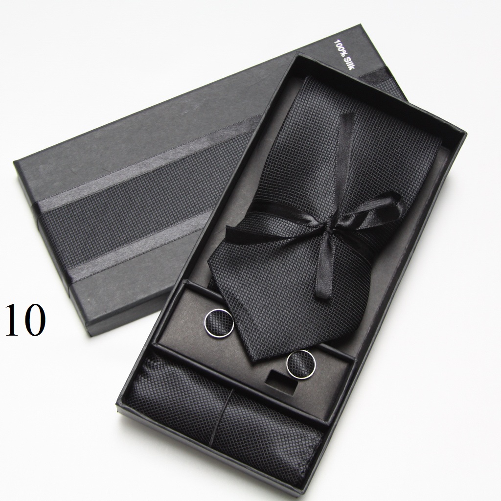 솔리드 넥타이 세트 박스 커프스 단추 손수건 남성 패션 - Neck Tie Set Box 리뷰 및 가격