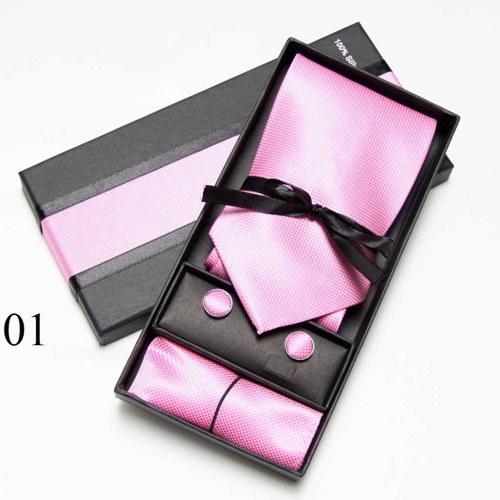 솔리드 넥타이 세트 박스 커프스 단추 손수건 남성 패션 - Neck Tie Set Box 리뷰 및 가격