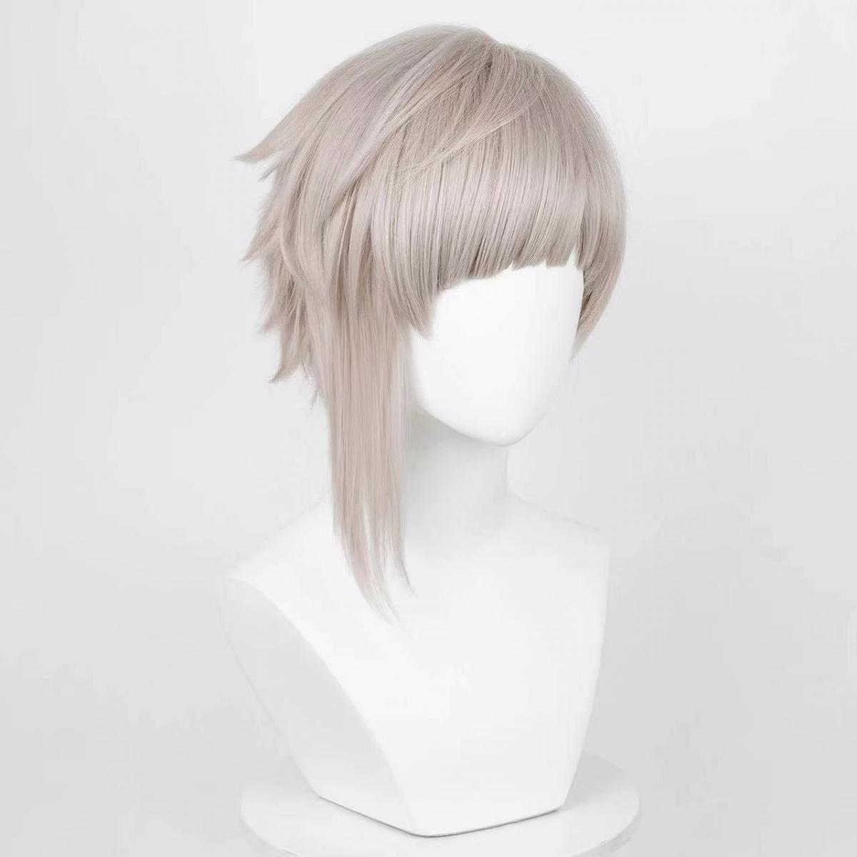 코믹 남성 나카지마 아츠시 코스프레 가발 남자 실버 짧 - Men Accessories Silver 리뷰 및 가격