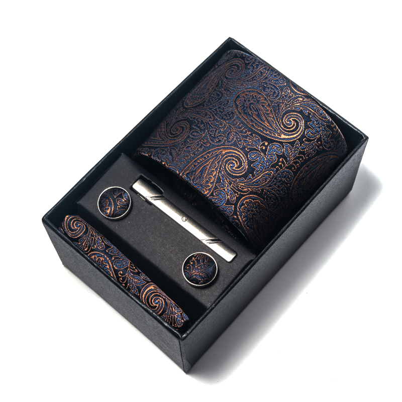 뜨거운 판매 8 cm 넥타이 손수건 커프스 단추 클립  - Neck Tie Set Box 리뷰 및 가격
