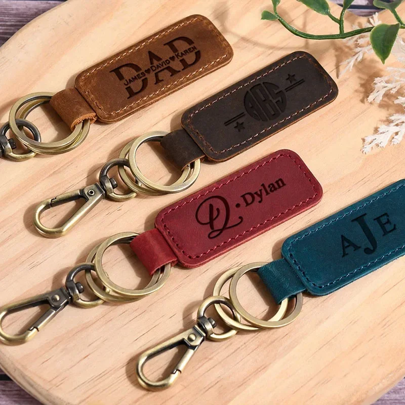 남녀공용 레이저 커스텀 로고 가죽 키체인, 빈티지 각인 - Men Accessories Silver 리뷰 및 가격