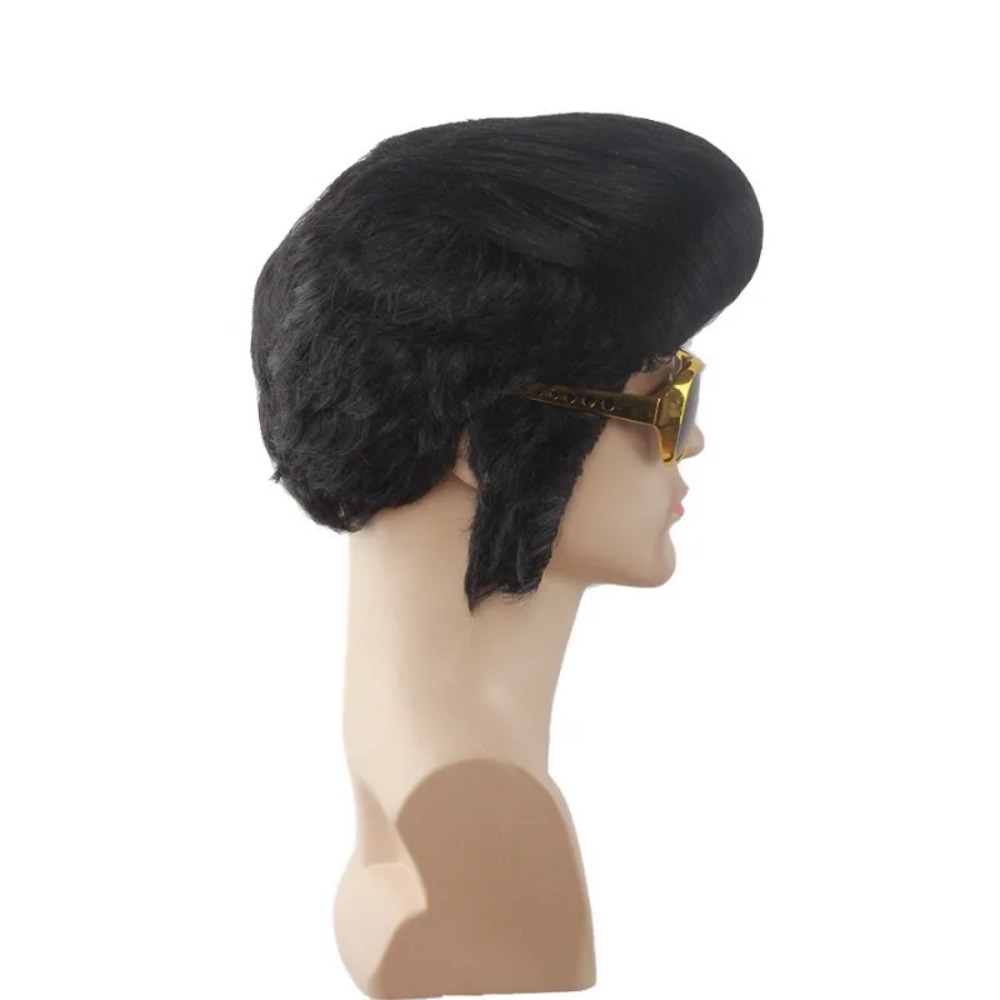 레트로 맨 스타 코스프레 가발 블랙 버튼 메쉬 8인치  - Men Accessories To Wear 리뷰 및 가격