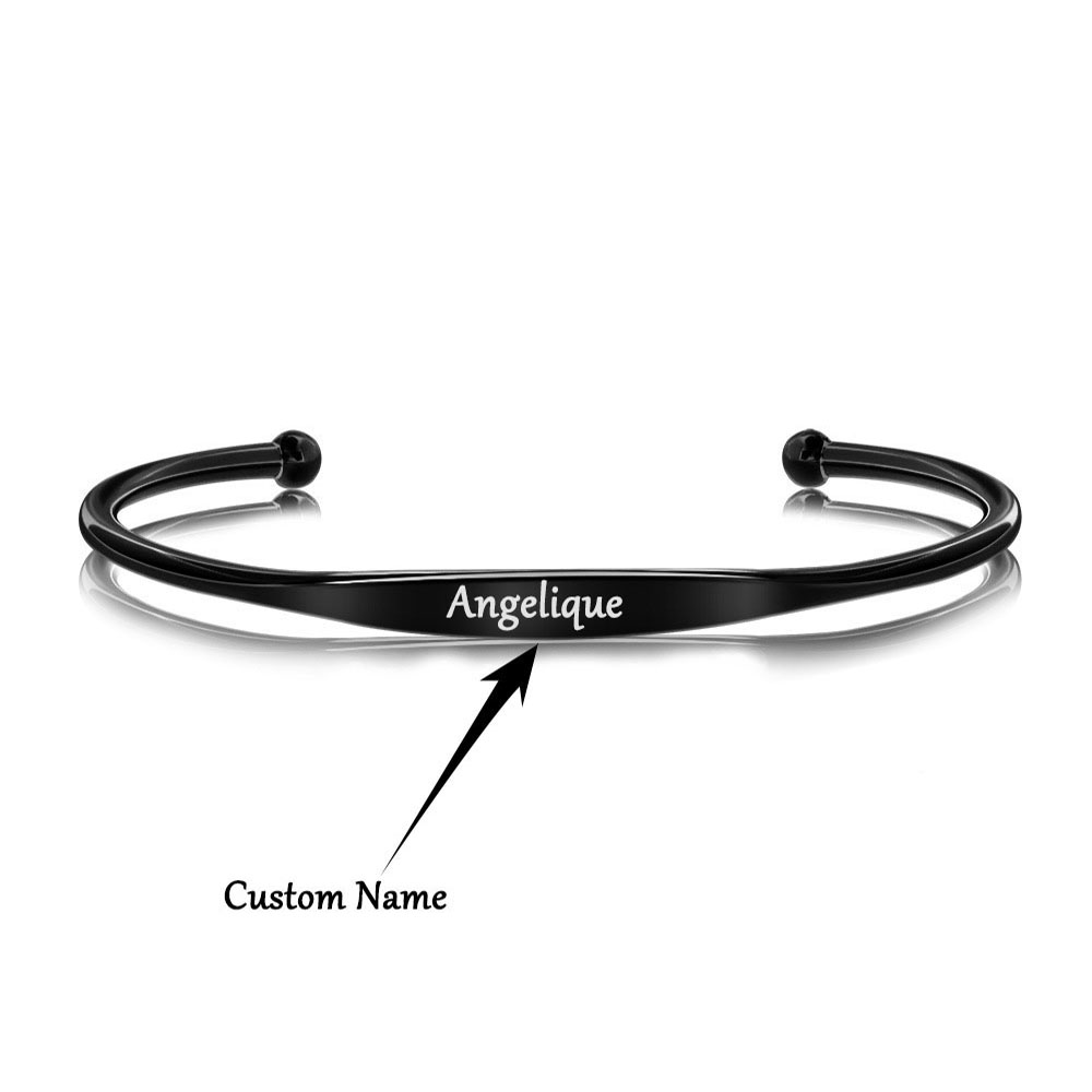남녀공용 맞춤형 스테인레스 스틸 팔찌, 이름 각인 커프 - Men Accessories Name 리뷰 및 가격