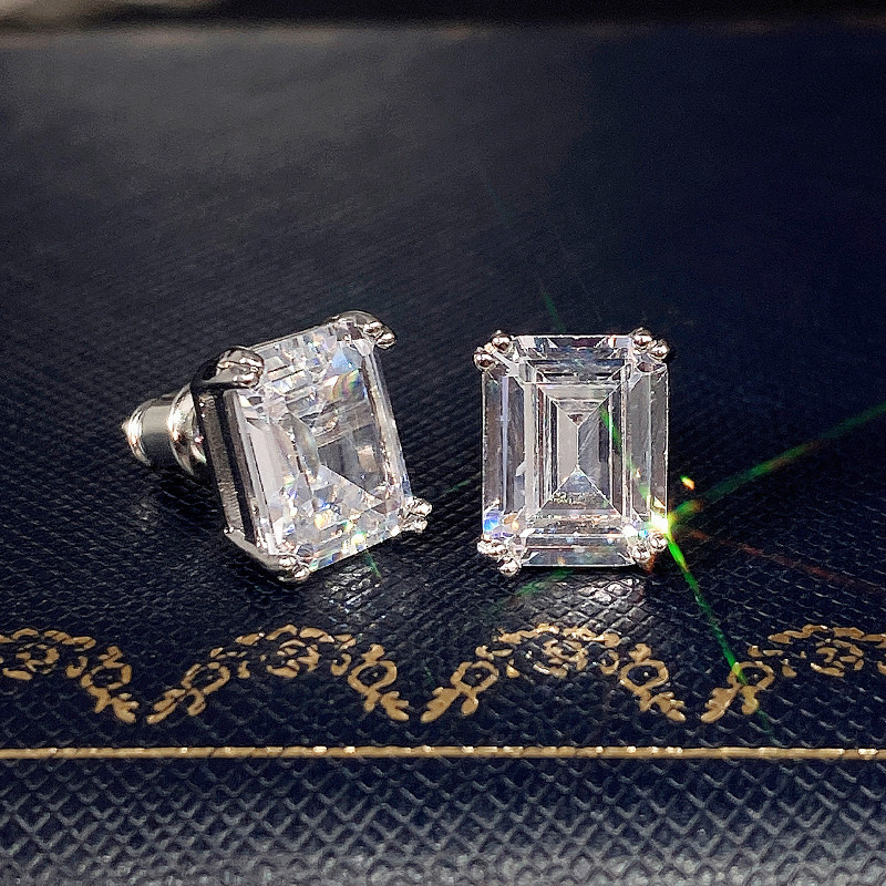 Huitan 기하학적 사각형 큐빅 크리스탈 스터드 귀걸 - Men'S Accessories Jewelry Sale 리뷰 및 가격