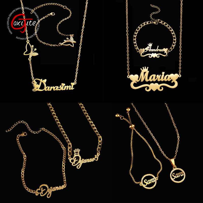 Goxijite 사용자 정의 이름 목걸이 세트 여성 스 - Men Accessories Name 리뷰 및 가격