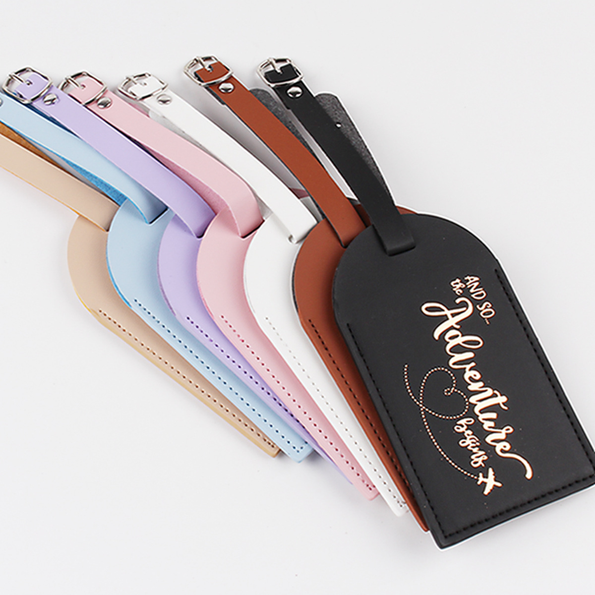 1PC 여성 남성 PU 가죽 수하물 태그 가방 라벨 수 - Men Accessories Name 리뷰 및 가격