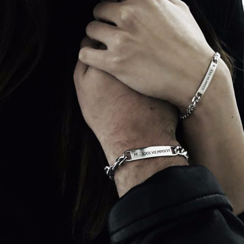 Plate Id Tag Bar Bracelet Cuba - Men Accessories Name 리뷰 및 가격