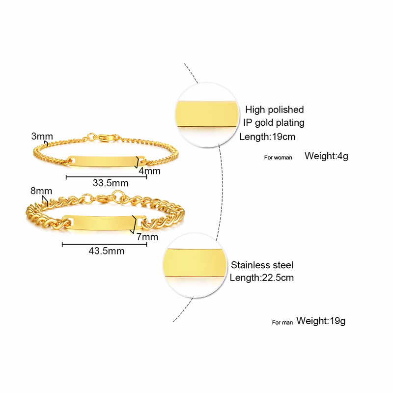 Plate Id Tag Bar Bracelet Cuba - Men Accessories Name 리뷰 및 가격