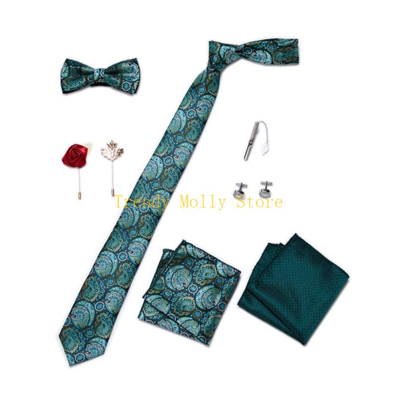 N5KB 9PCS 남자 패션 넥타이 세트 포켓 스퀘어  - Neck Tie Set Box 리뷰 및 가격