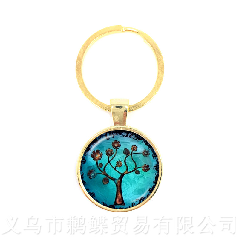 뜨거운 판매 생명의 나무 유리 카보 숑 열쇠 고리 펜던 - Men'S Accessories Jewelry Sale 리뷰 및 가격