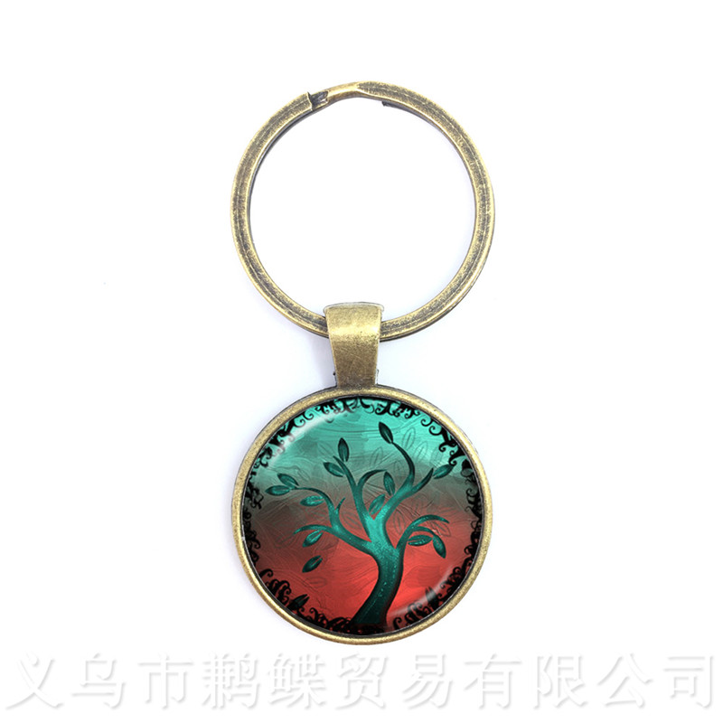 뜨거운 판매 생명의 나무 유리 카보 숑 열쇠 고리 펜던 - Men'S Accessories Jewelry Sale 리뷰 및 가격
