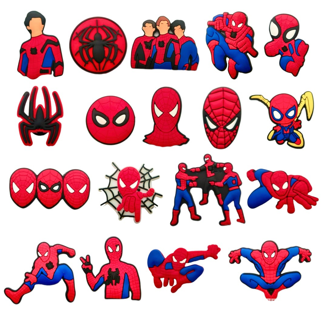 18개 신상 만화 스파이더맨 DIY 액세서리 PVC 장 - Men Accessories Ideas 리뷰 및 가격