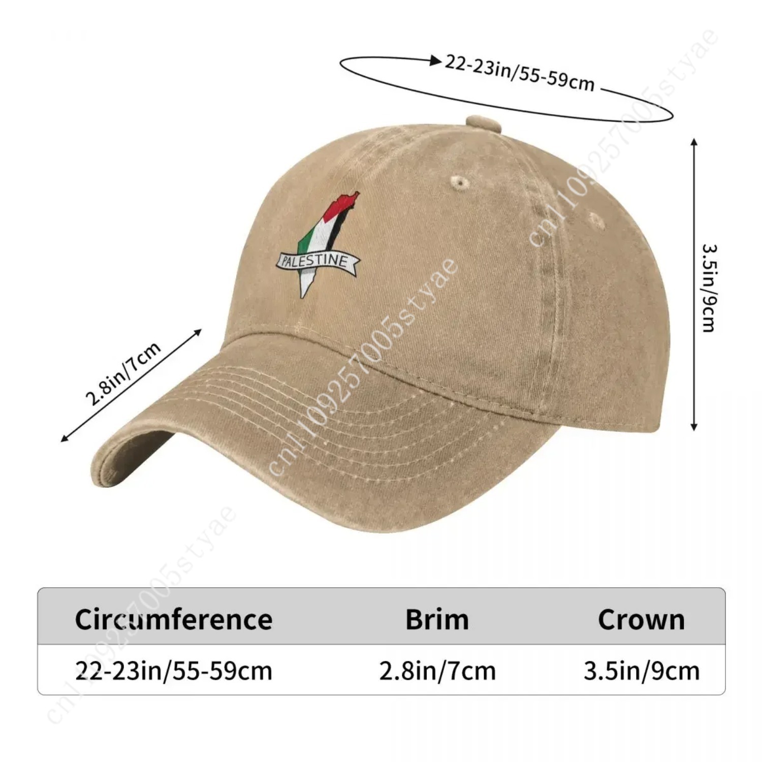 팔레스타인 국기 지도 스티커 야구 모자 캐주얼 데미지  - Hat Snapback Cap 리뷰 및 가격