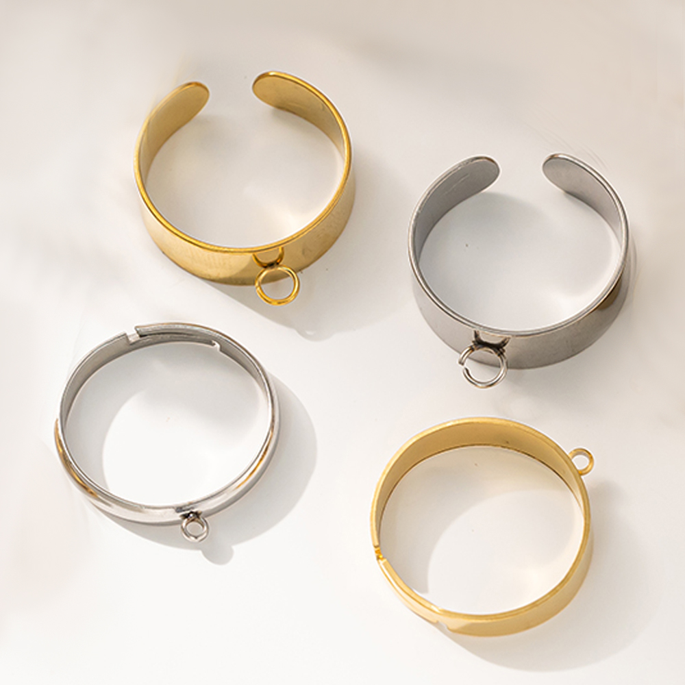 5 개/몫 스테인레스 스틸 골드 컬러 오픈 조절 반지  - Men Accessories Collection 리뷰 및 가격