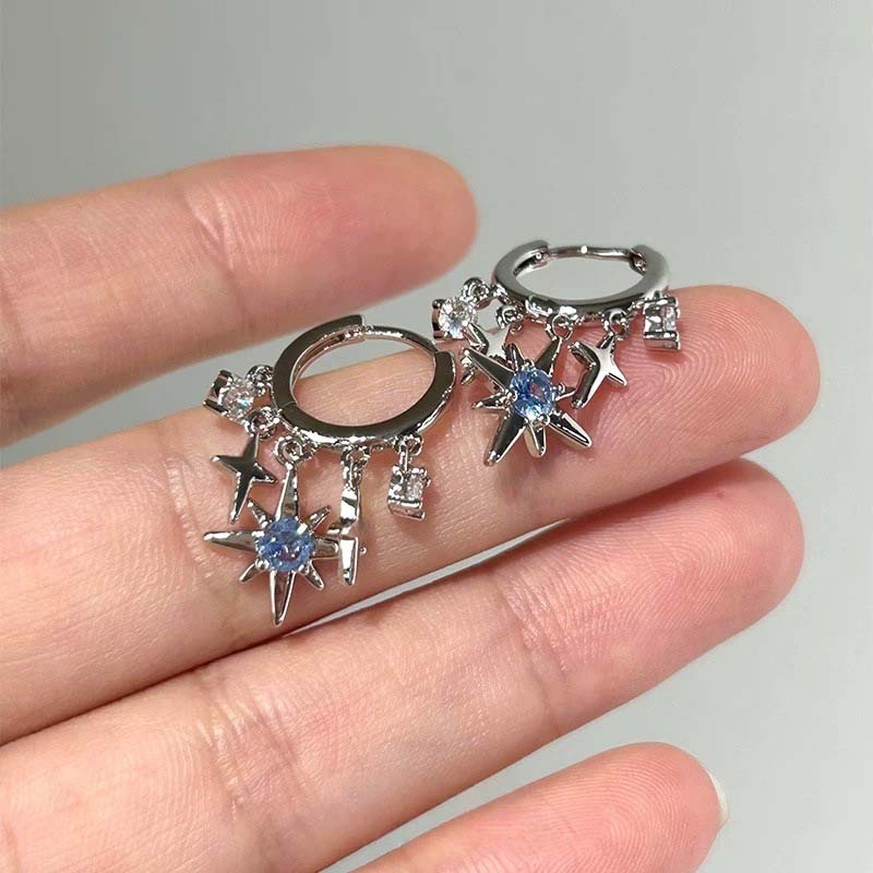 새로운 Y2K 블루 지르콘 스타 태슬 펜던트 귀걸이 여 - Men'S Accessories Jewelry Sale 리뷰 및 가격
