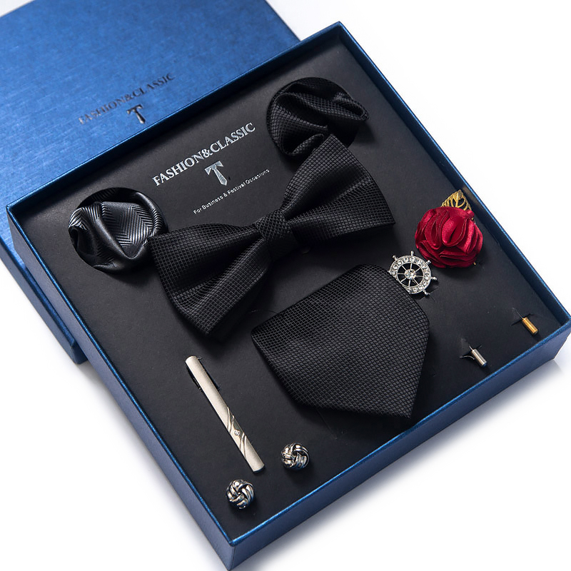 휴일 선물 넥타이 손수건 포켓 스퀘어 커프스 단추 세트 - Neck Tie Set Box 리뷰 및 가격