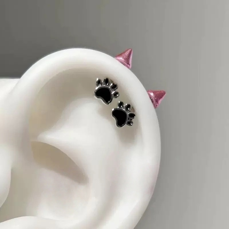 핫세일 귀여운 고양이 발톱 악마 스터드 피어싱 귀걸이  - Men'S Accessories Jewelry Sale 리뷰 및 가격