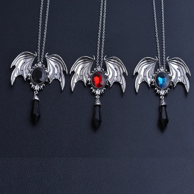 박쥐 목걸이 여성 남성 고딕 보석 박쥐 날개 크리스탈  - Men'S Accessories Jewelry Sale 리뷰 및 가격